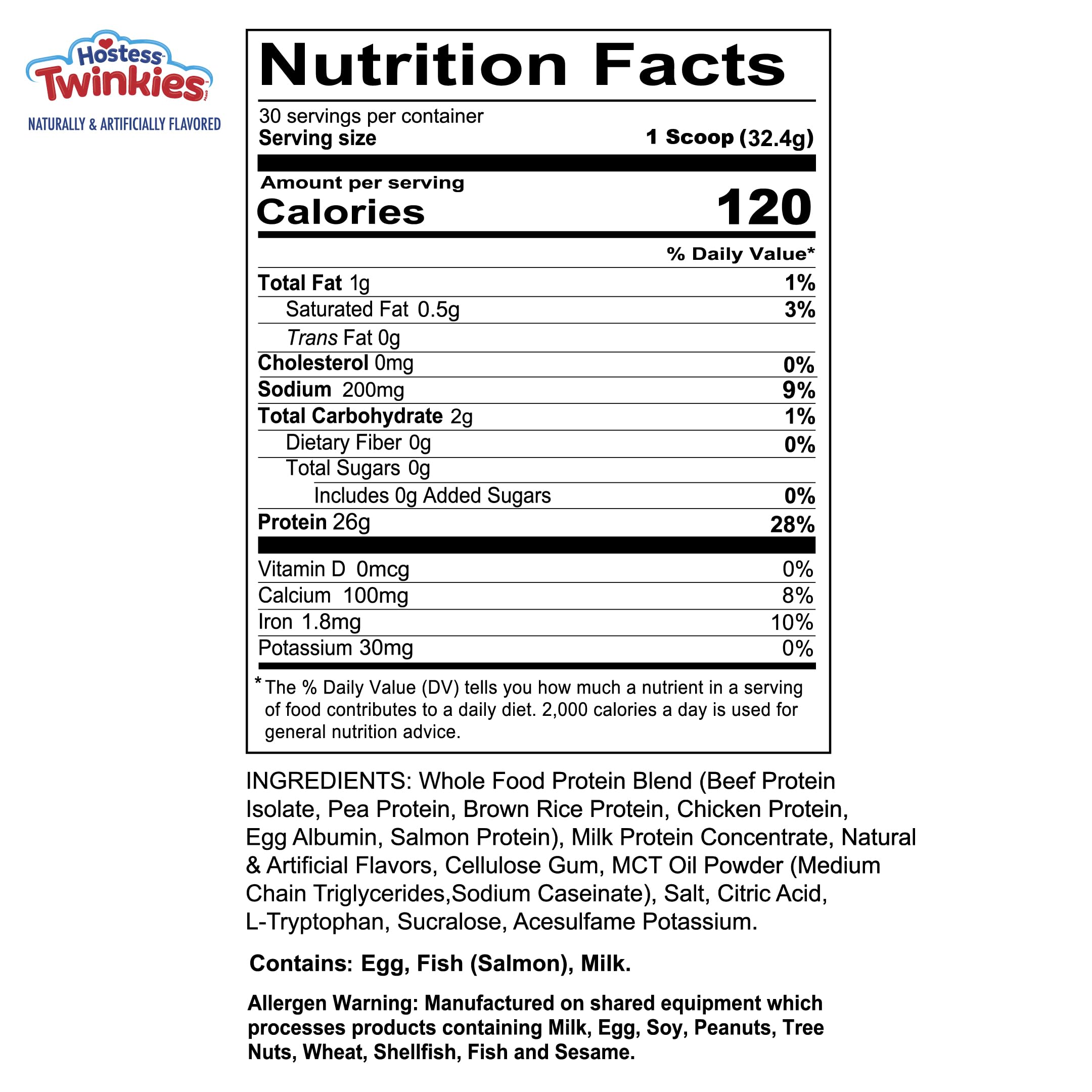 REDCON1 MRE Lite Hostess Twinkies powder bag showing low-carb, whey-free protein option.
