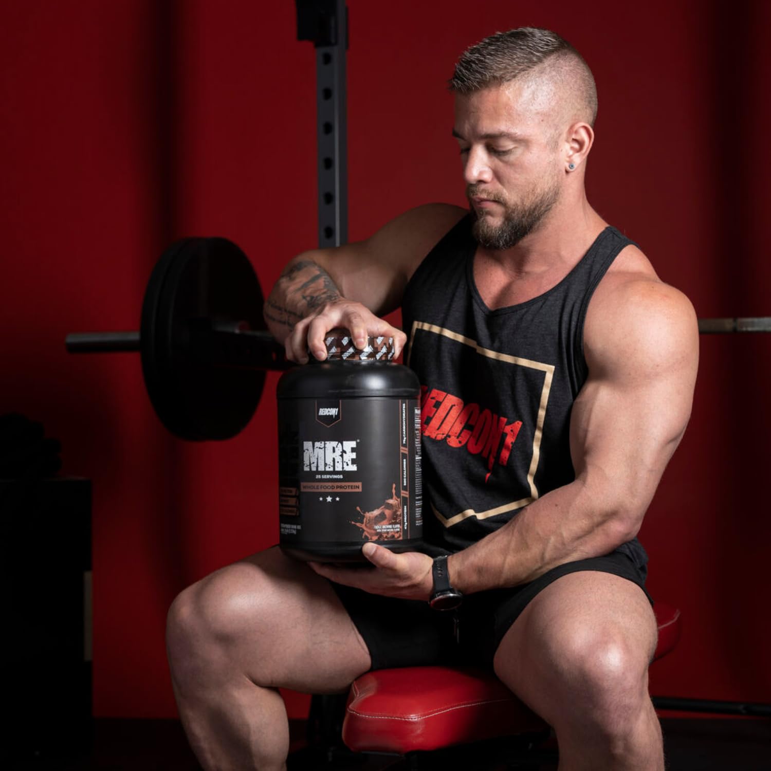 REDCON1 MRE ingredients panel highlights premium whey-free blend
