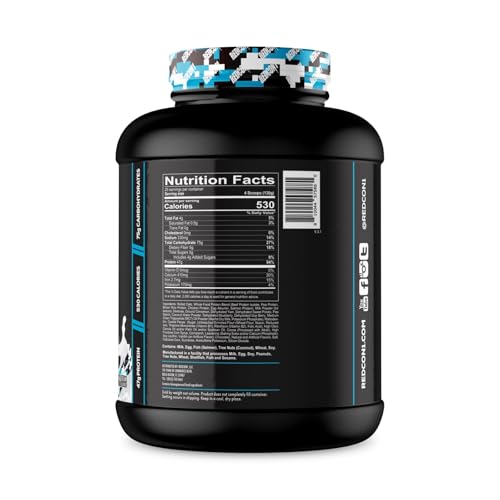 REDCON1 MRE Cookies N' Cream tub closeup highlights protein-rich whole-food blend