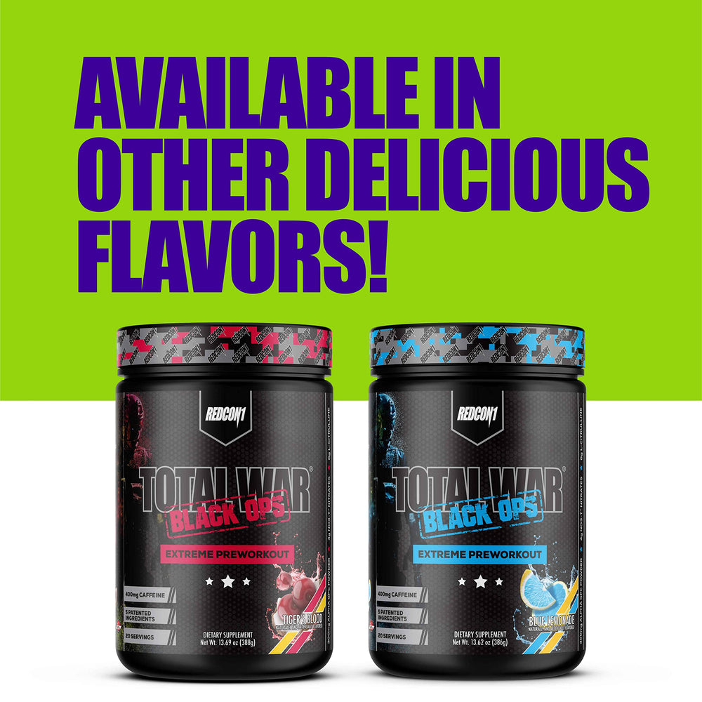 REDCON1 Total War Black Ops endurance energy visual suggesting sustained workout energy
