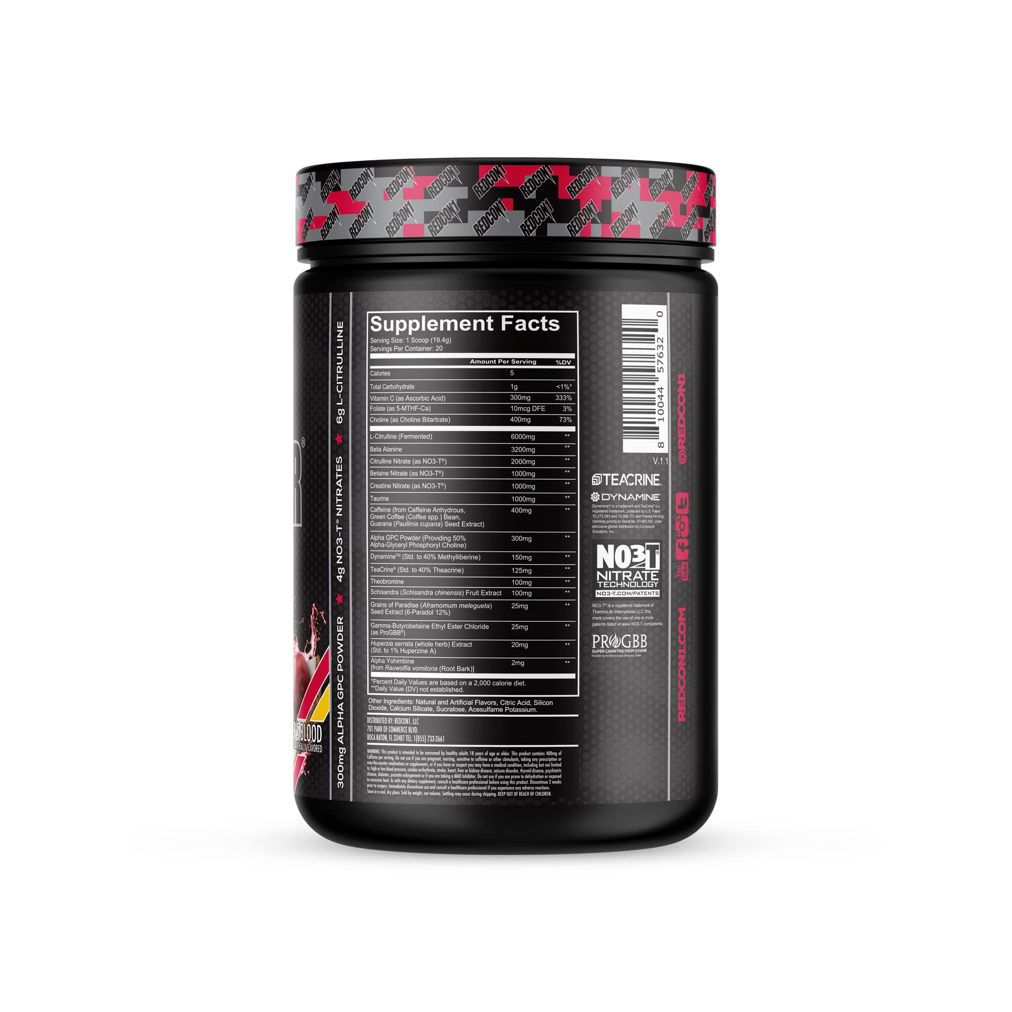 Redcon1 Total War Black Ops powder scoop ready for pre-workout energy