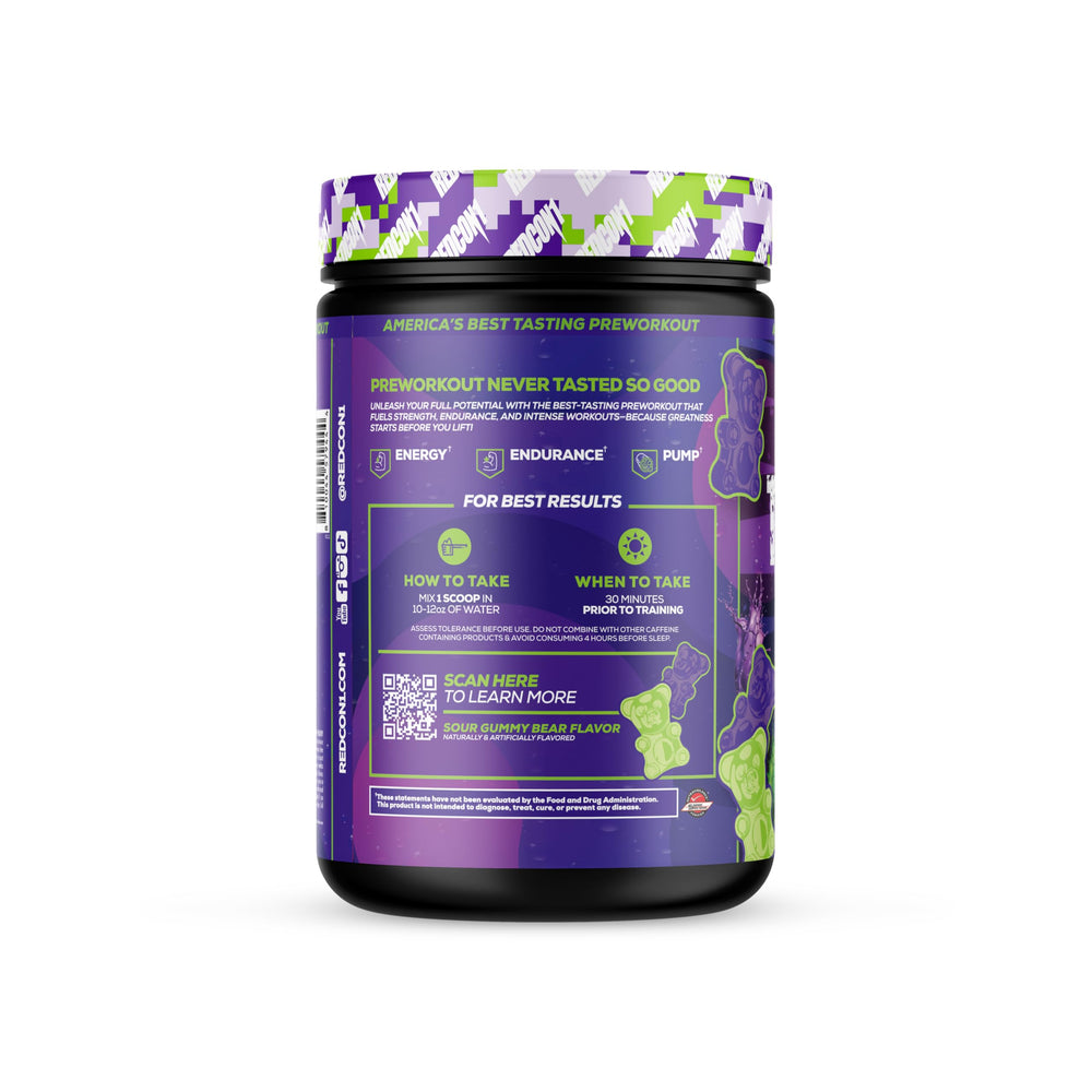 REDCON1 Total War Reloaded powder being poured for easy pre-workout preparation