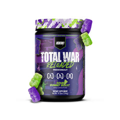 REDCON1 Total War Reloaded sour gummy bear bottle ready for high energy workouts