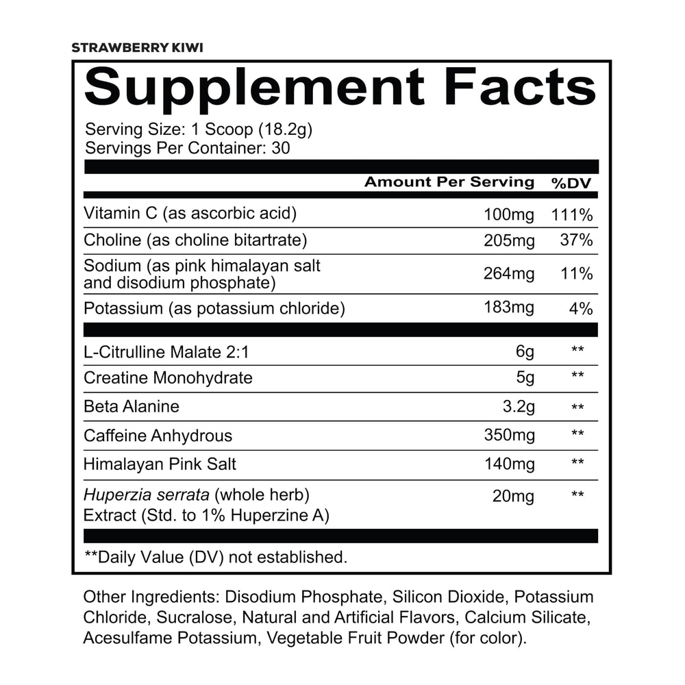 REDCON1 Total War Reloaded strawberry kiwi scoop dispensing highlights fast-acting caffeine for focused training