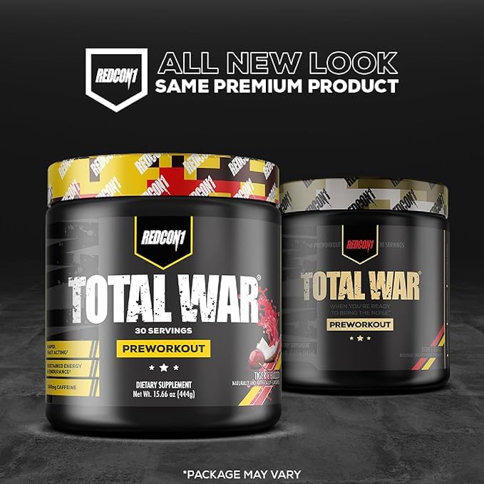 REDCON1 Total War caffeine graphic signals energy-boosting potential for workouts