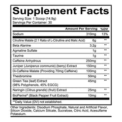REDCON1 Total War Sour Gummy Bear label highlights key ingredients and serving info
