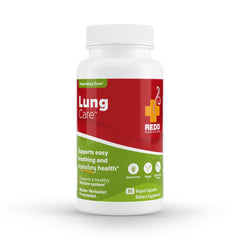 Redd Remedies Lung Care bottle pouring to support easy breathing