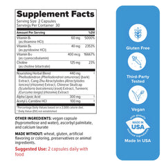 Close-up of Nerve Shield capsules highlighting vegetarian formula for daily use