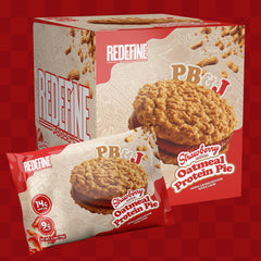 REDEFINE Oatmeal Protein Pie ingredient panel highlights non-GMO oats
