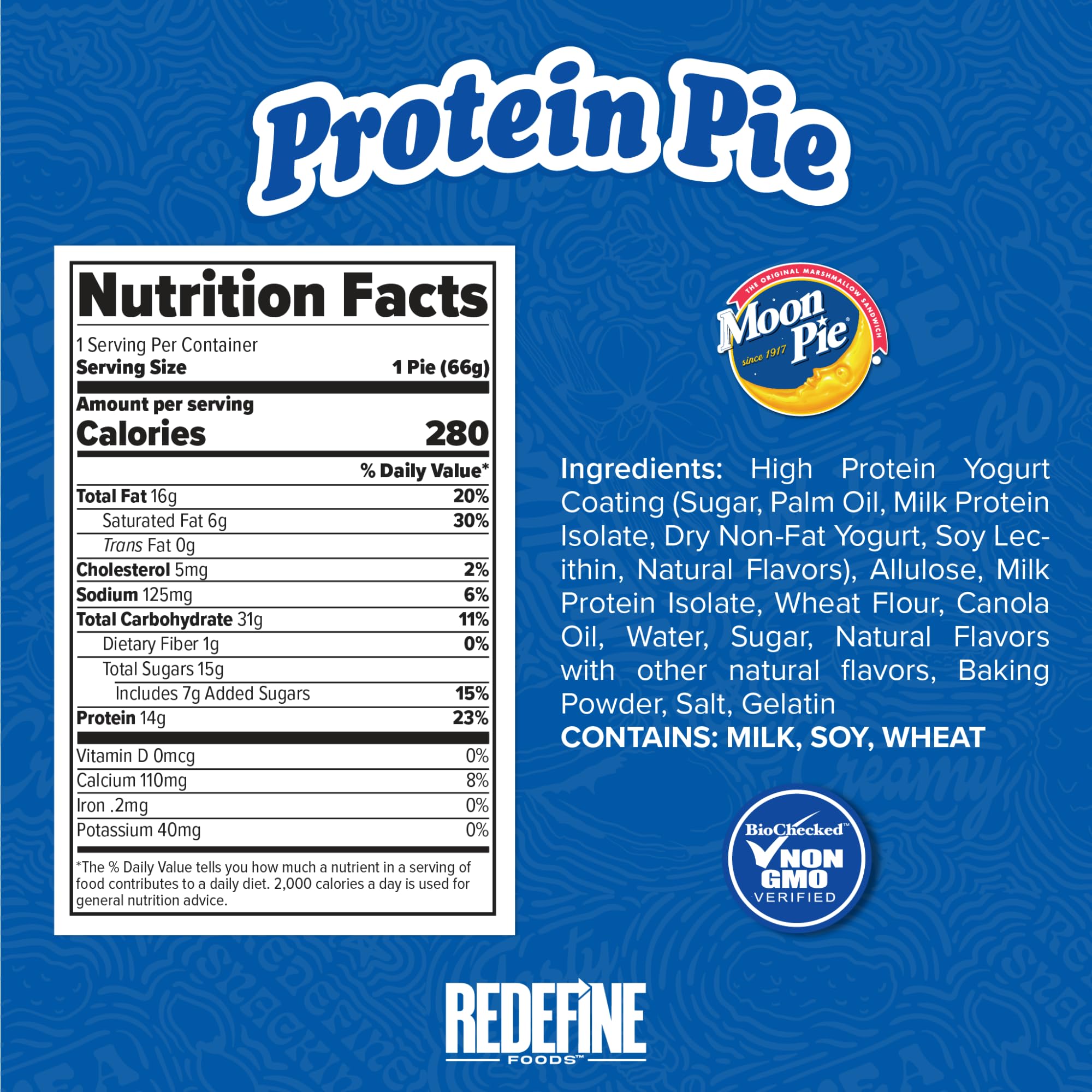 REDEFINE Protein Pie Vanilla outer coating close-up highlights a crisp bite