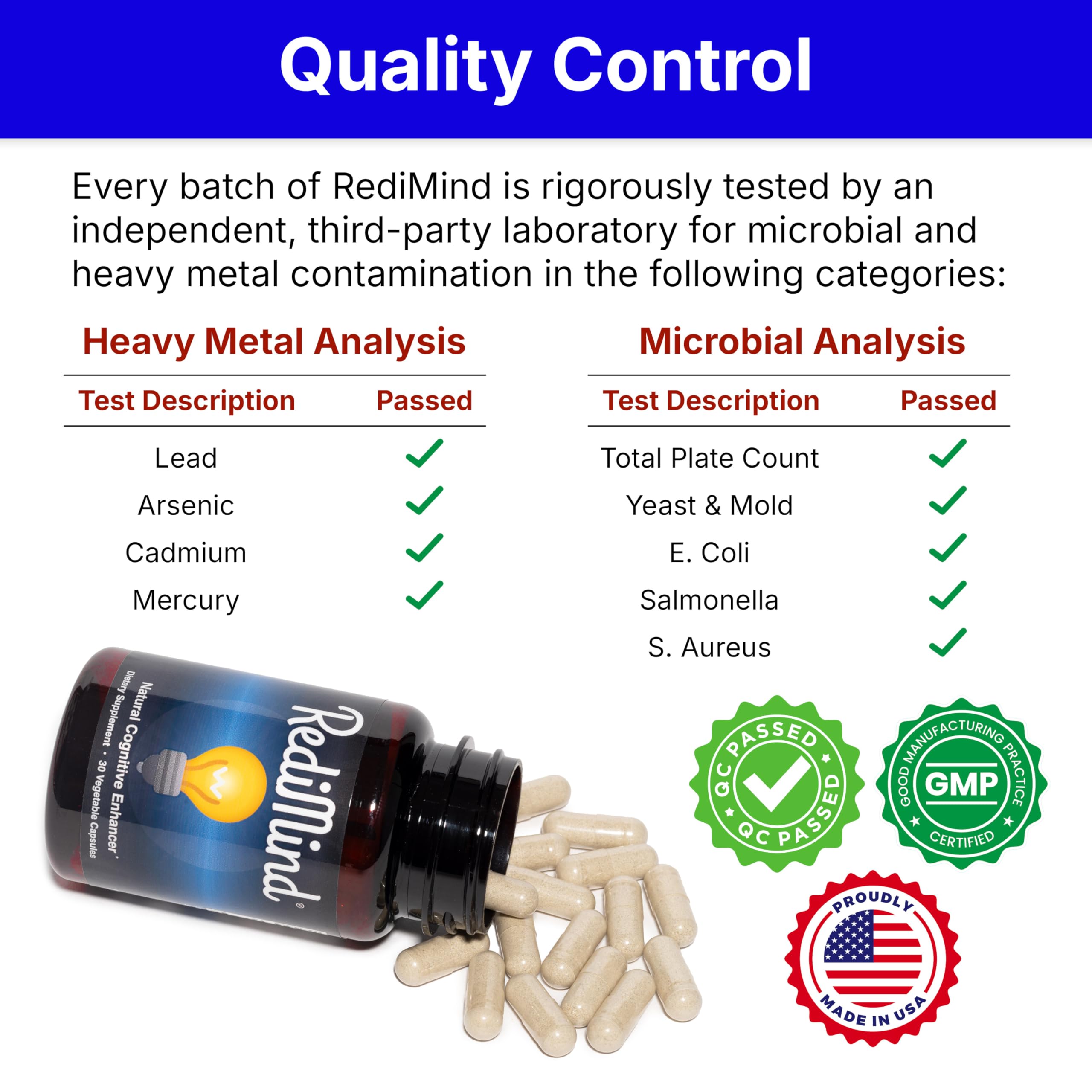RediMind vegan gluten-free icon signals plant-based, allergy-conscious formula
