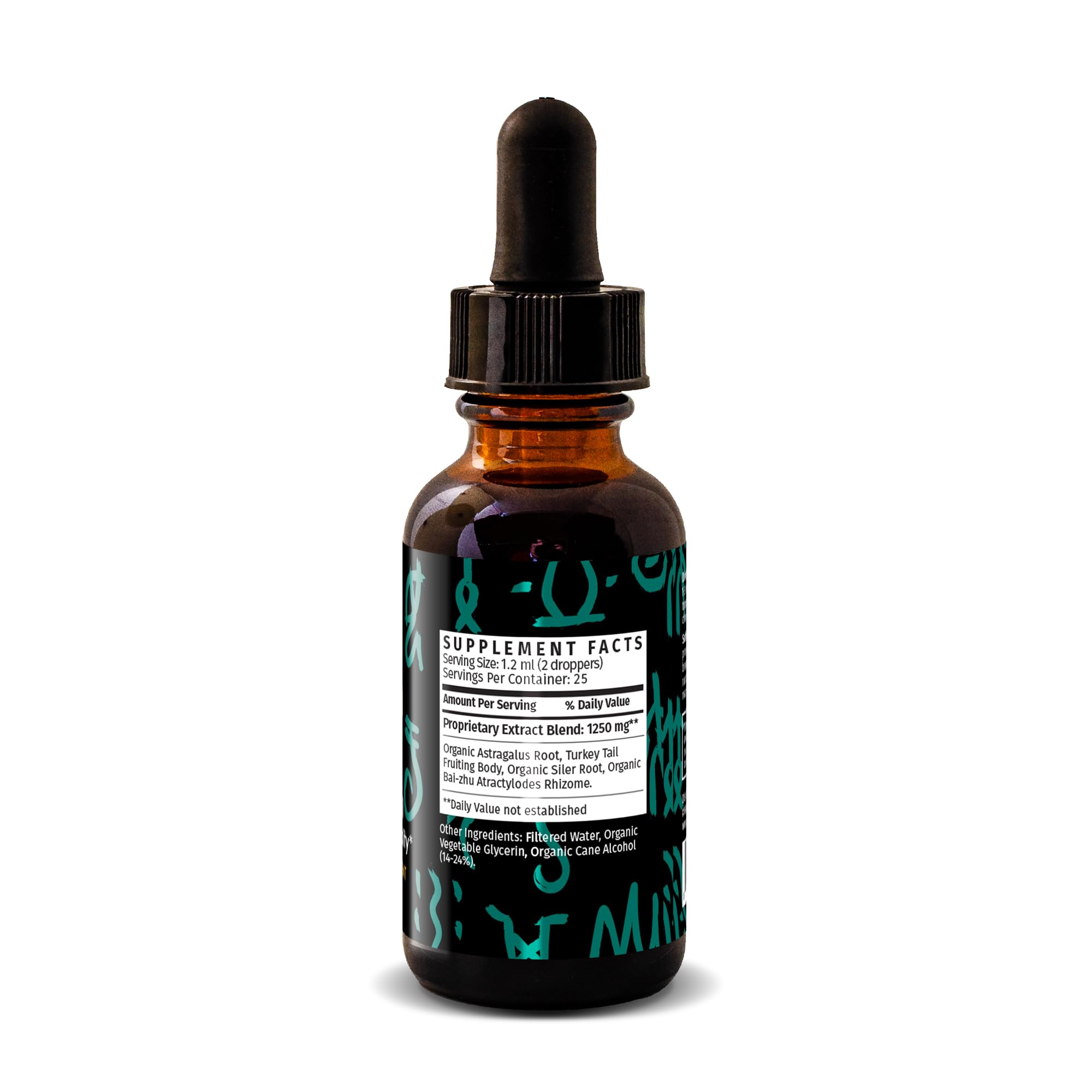 Redmint Turkey Tail bottle pour shows simple dosing for wellness.