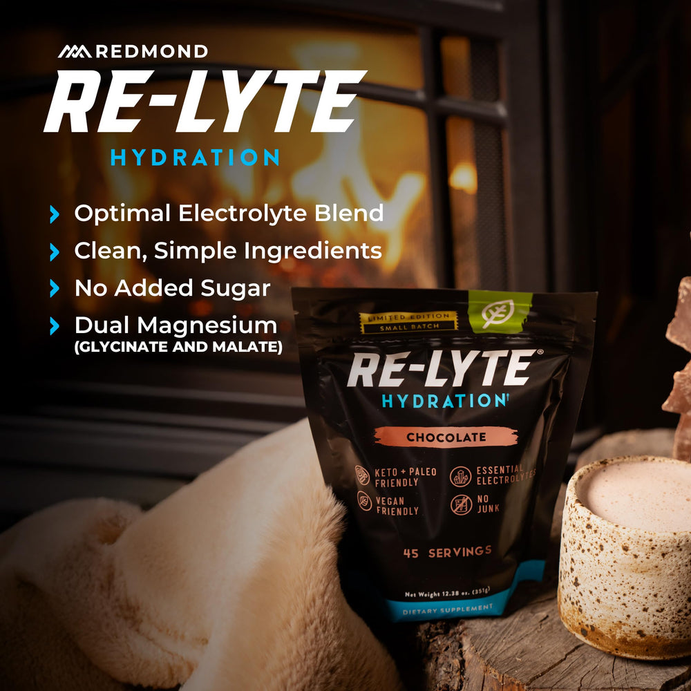 REDMOND Re-Lyte Chocolate in a mug for cozy hydration moments.