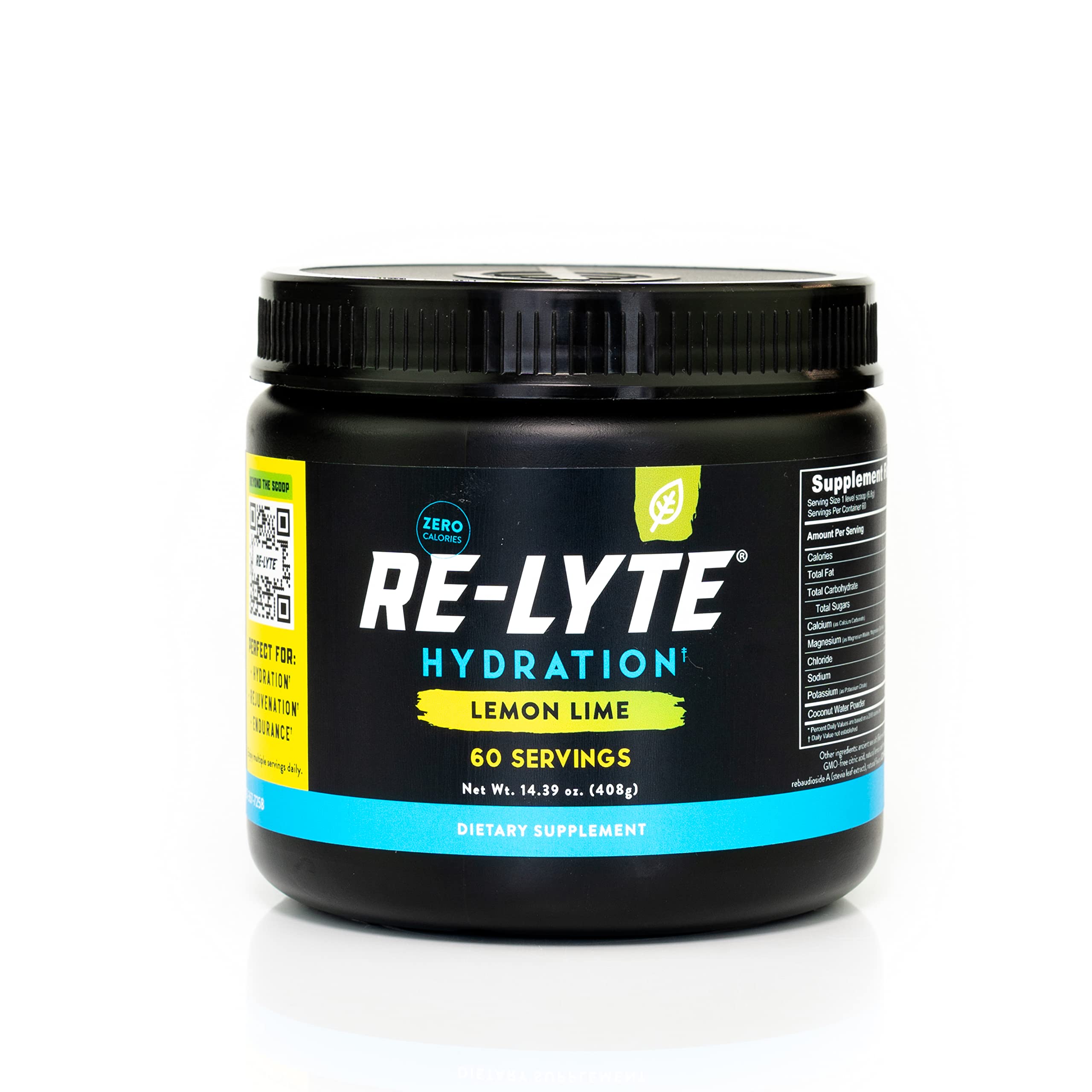 Redmond Re-Lyte Lemon Lime bottle close-up for on-the-go hydration with zero calories