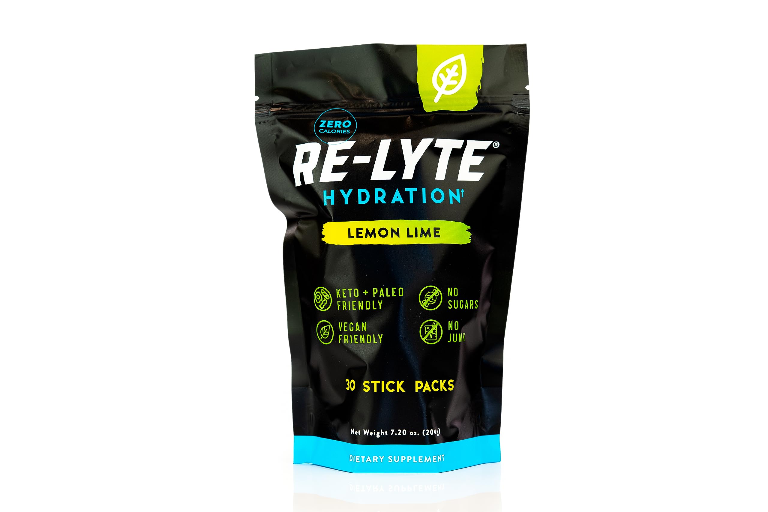 Redmond Re-Lyte Lemon Lime stick pack front view for on-the-go hydration.