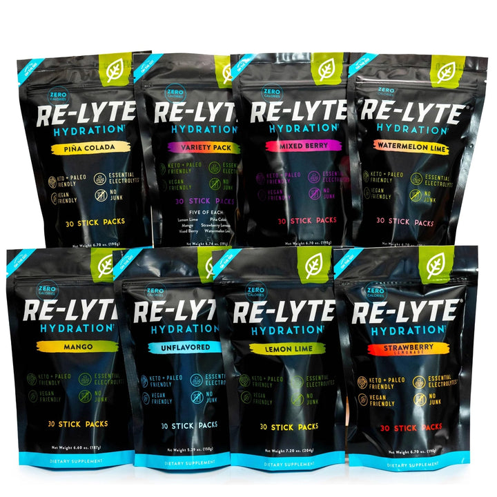 REDMOND Re-Lyte Mango sachets shown for on-the-go hydration.