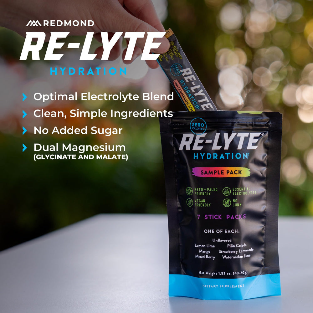 Travel-ready REDMOND Re-Lyte packs in gym bag for workouts