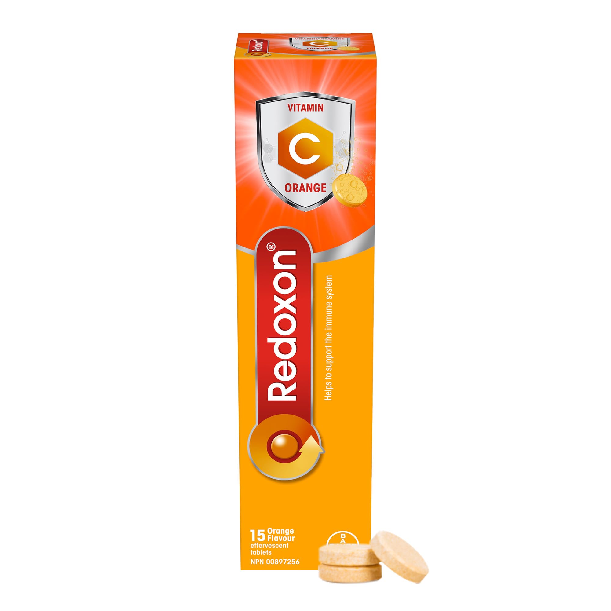 Redoxon Orange Vitamin C effervescent tablets in a blister pack for daily immune-support routine