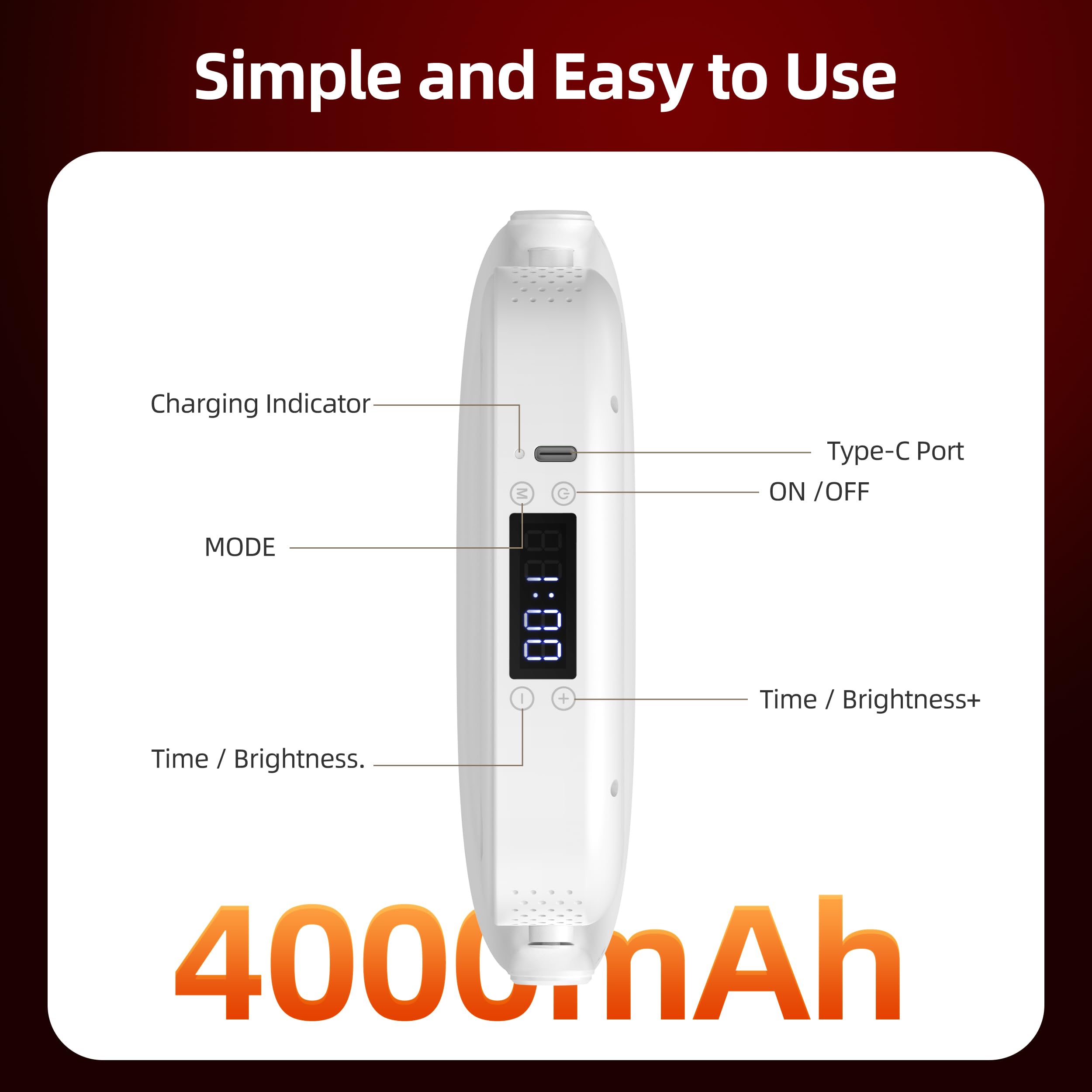 Redvive digital timer control panel enables quick, precise session planning.