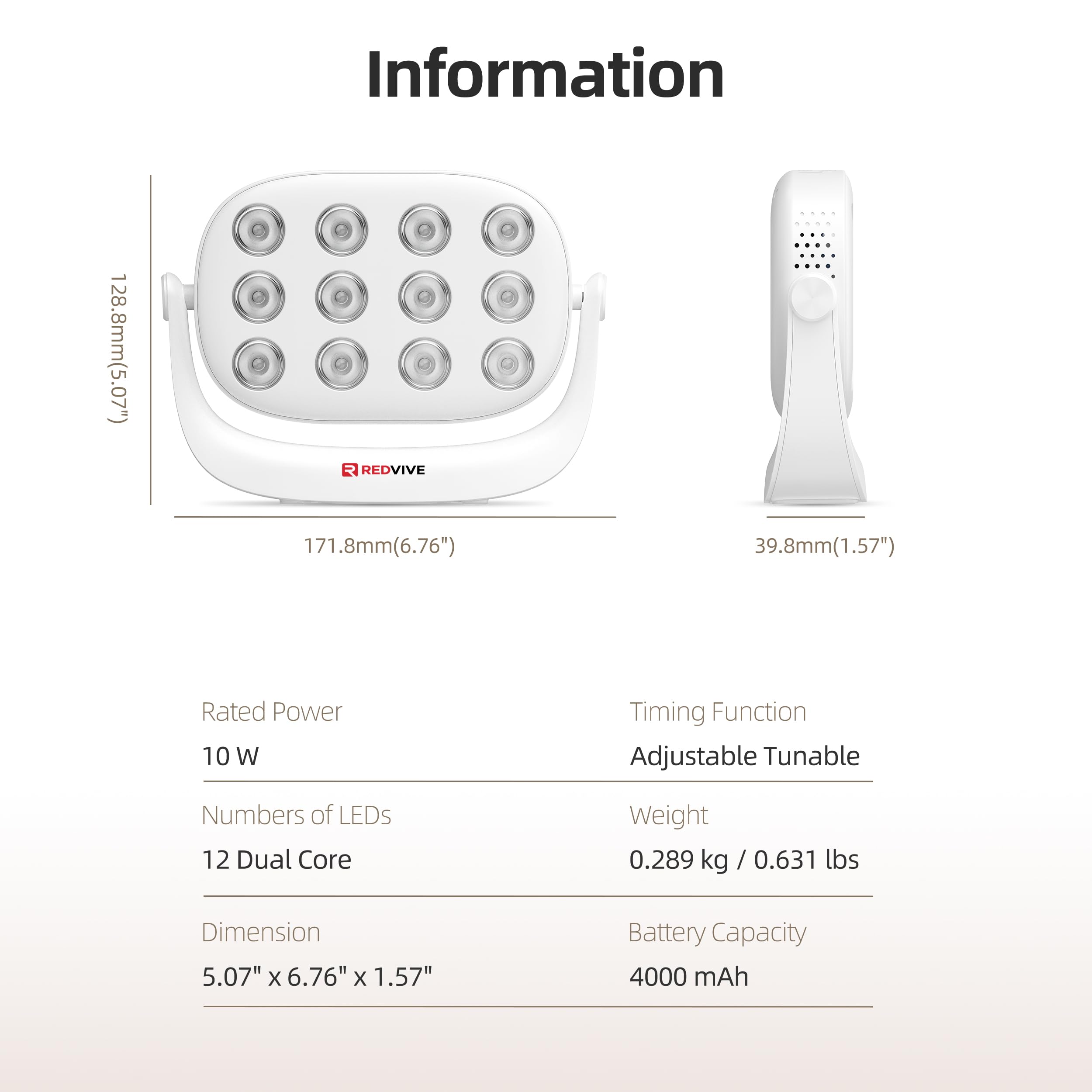 Redvive travel-friendly device in a compact case ready for on-the-go sessions.