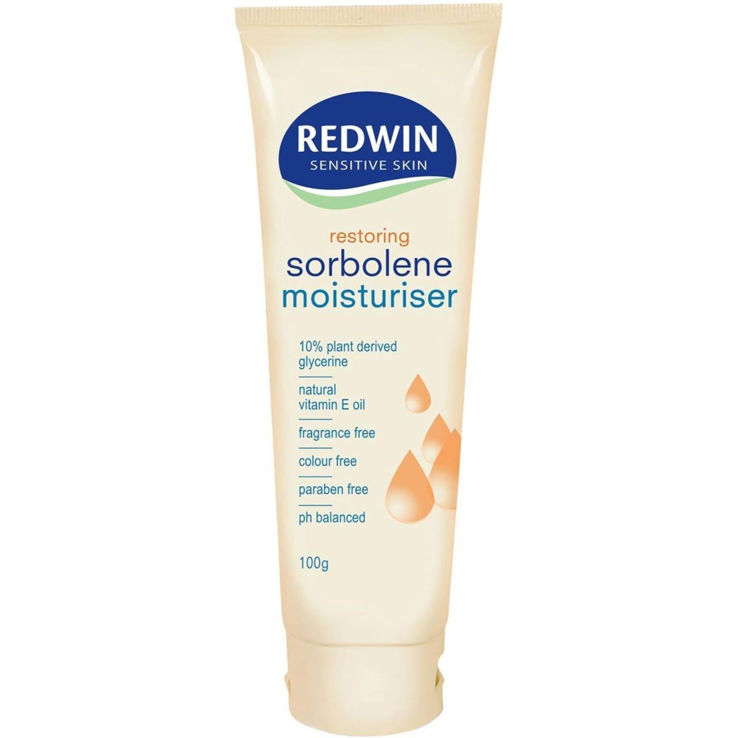 Redwin Sorbolene Cream Vitamin E tube provides daily hydration for face and body