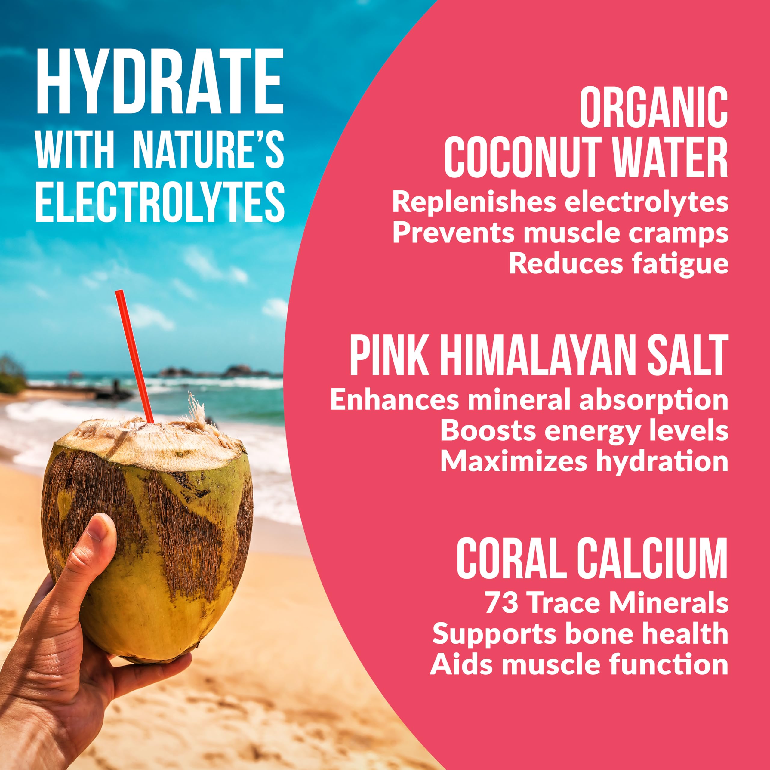 Reef Replenish glass with citrus splash suggesting flavorful electrolyte experience.