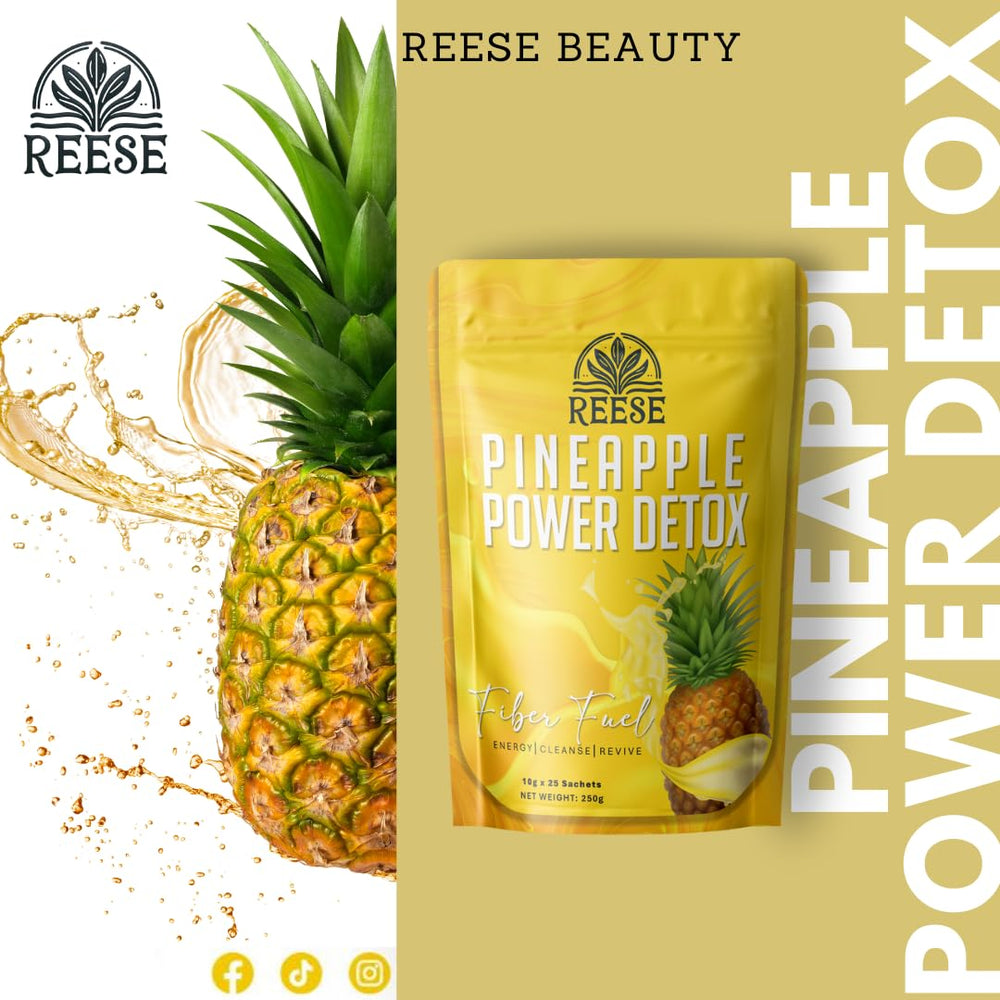 Hydration moment with REESE Pineapple Power Detox in a glass