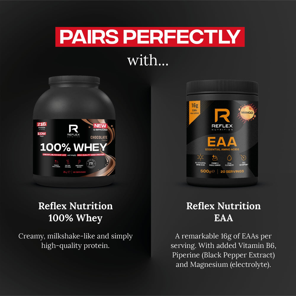 Reflex Creapure Creatine Powder in shaker suggests quick mixing for workouts