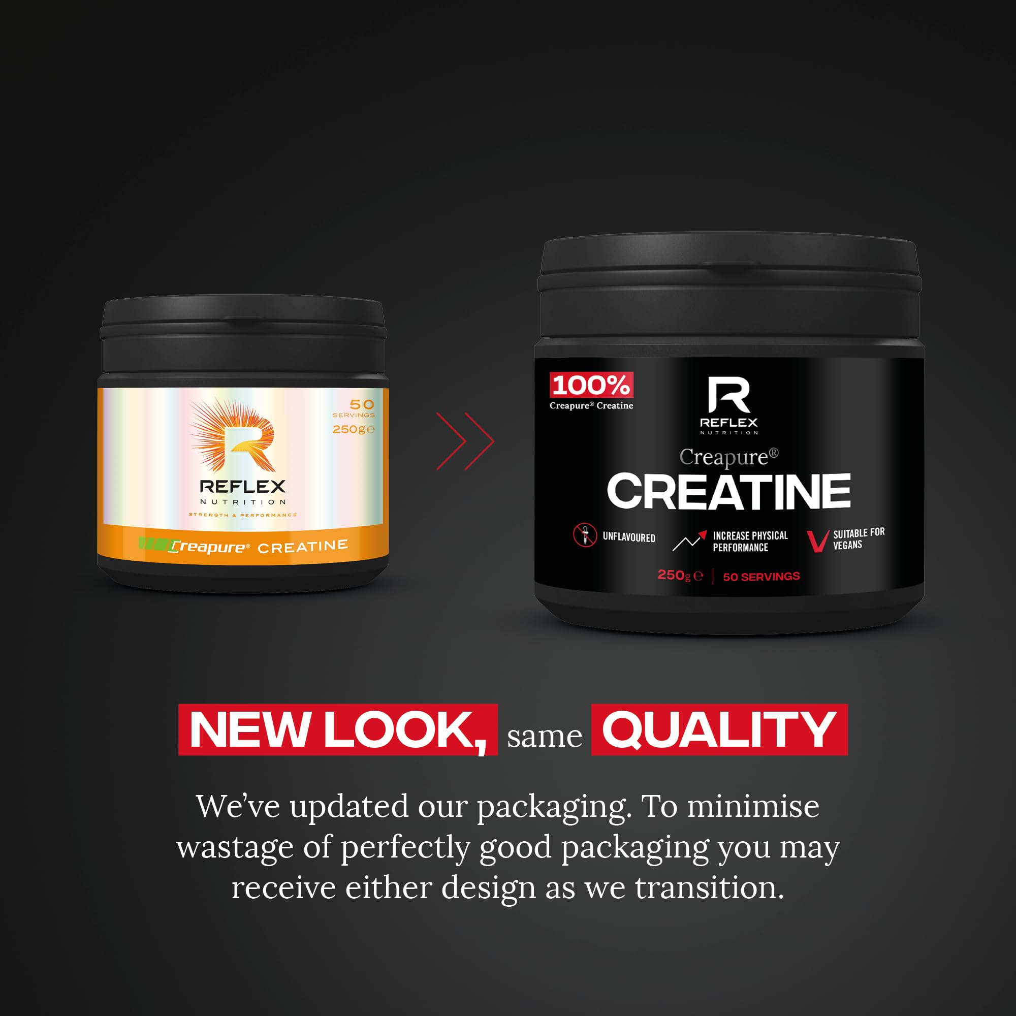 Reflex Nutrition Creapure Creatine storage bottle on shelf for convenient daily use