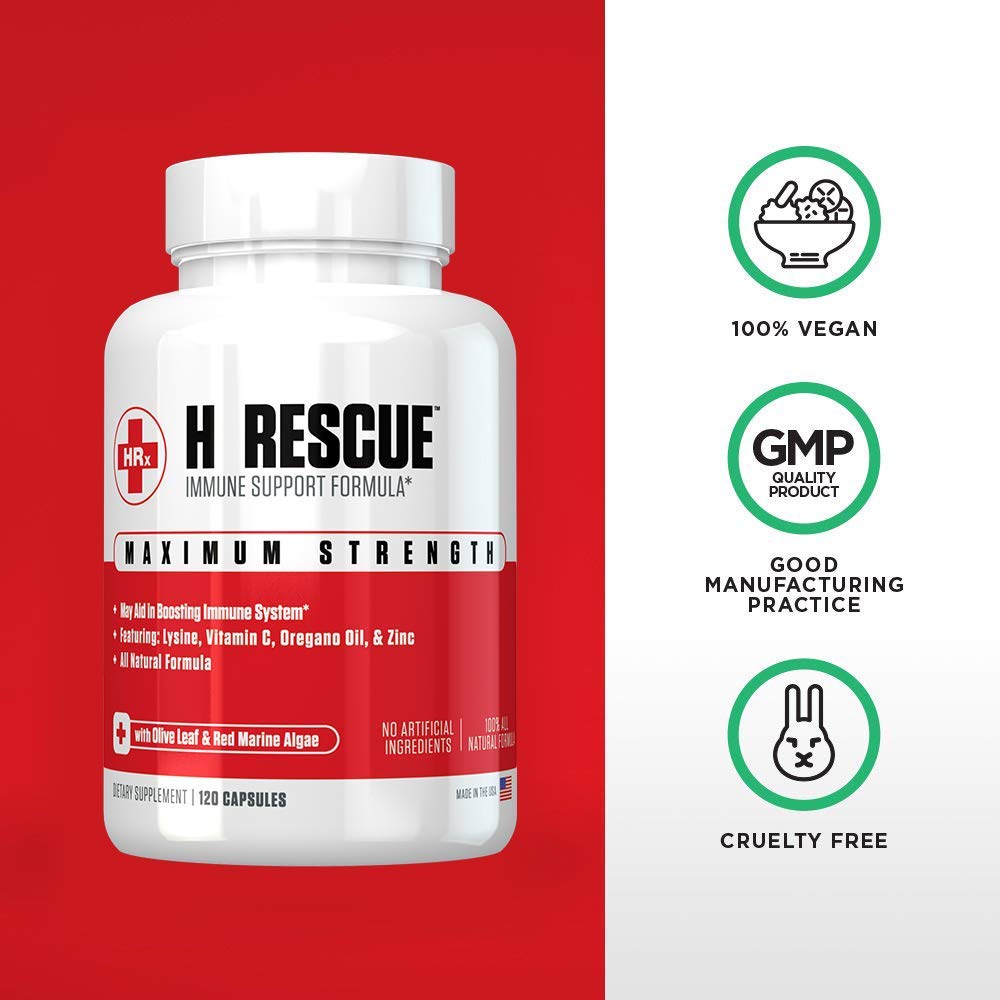 Re+Gen H Rescue immune support bottle in a clean wellness setting.