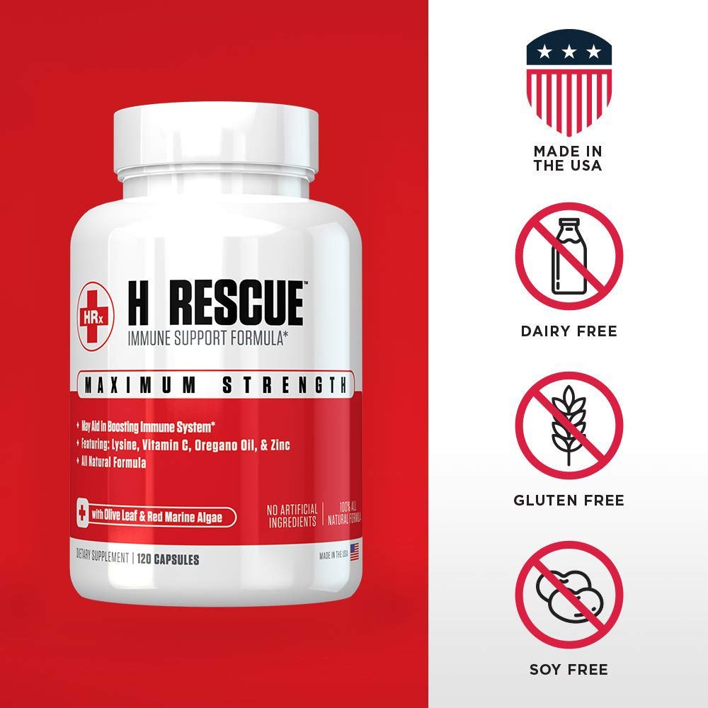 Re+Gen Nutrition H Rescue capsules lifestyle shot emphasizing vegan dairy-free formula.