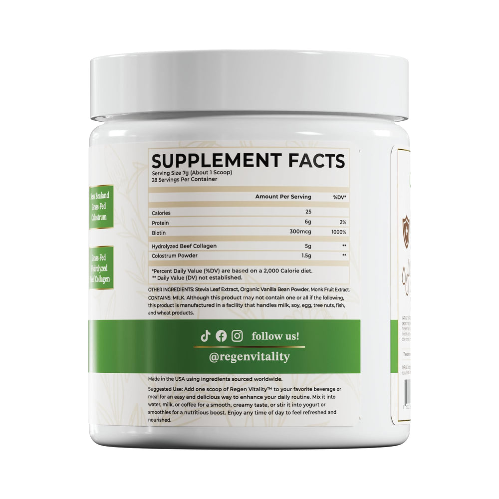 NZ grass-fed ingredients symbol on label.