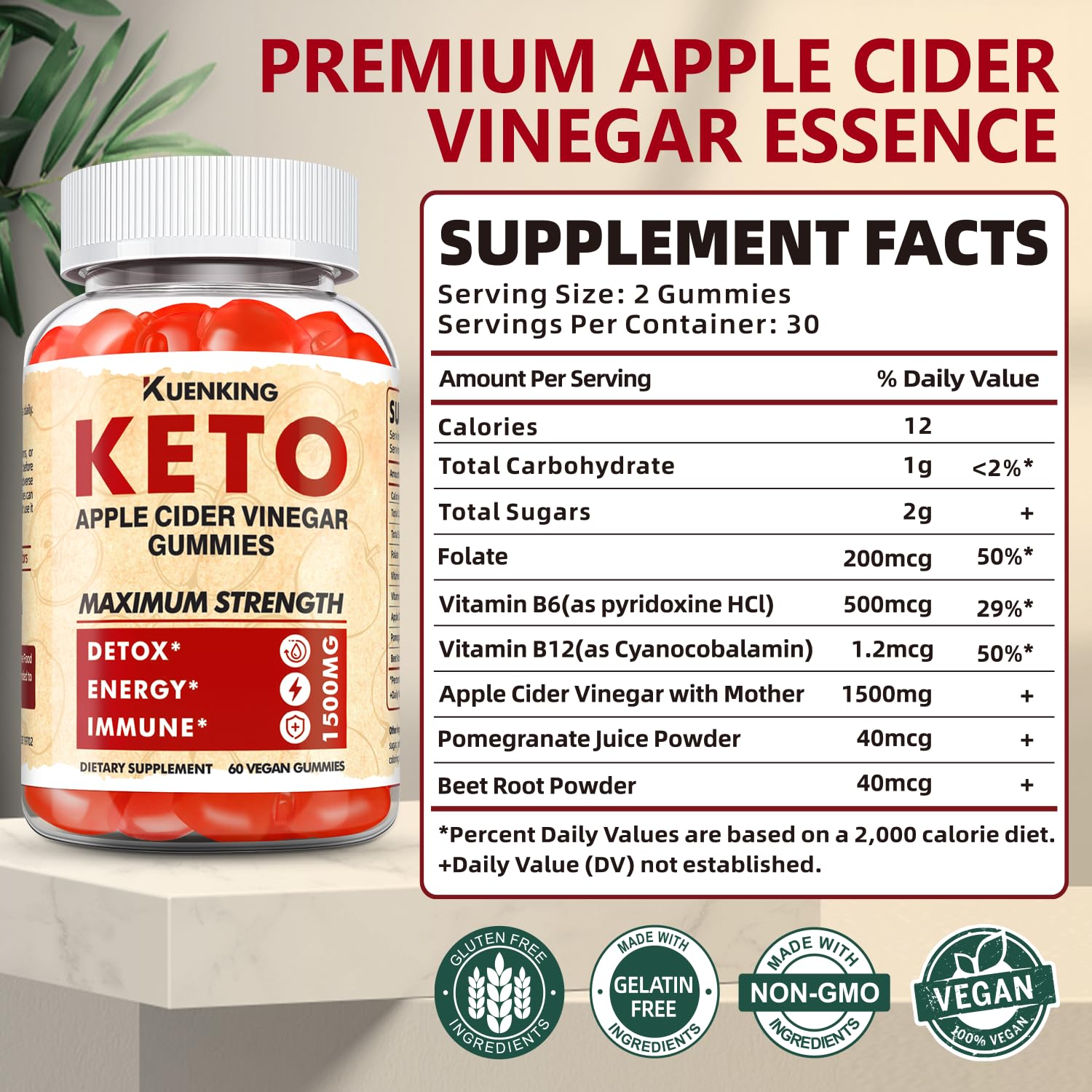 Regio ACV mother gummies closeup highlights a tasty, convenient alternative.