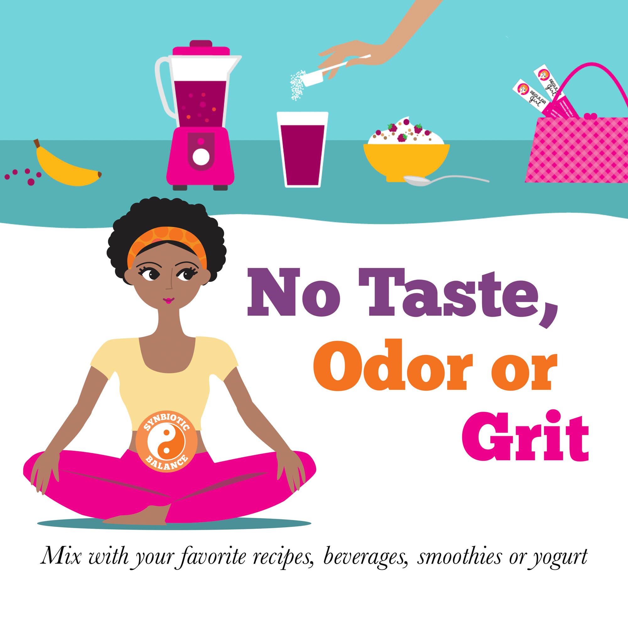 Regular Girl digestive balance packaging showcases fiber blend.