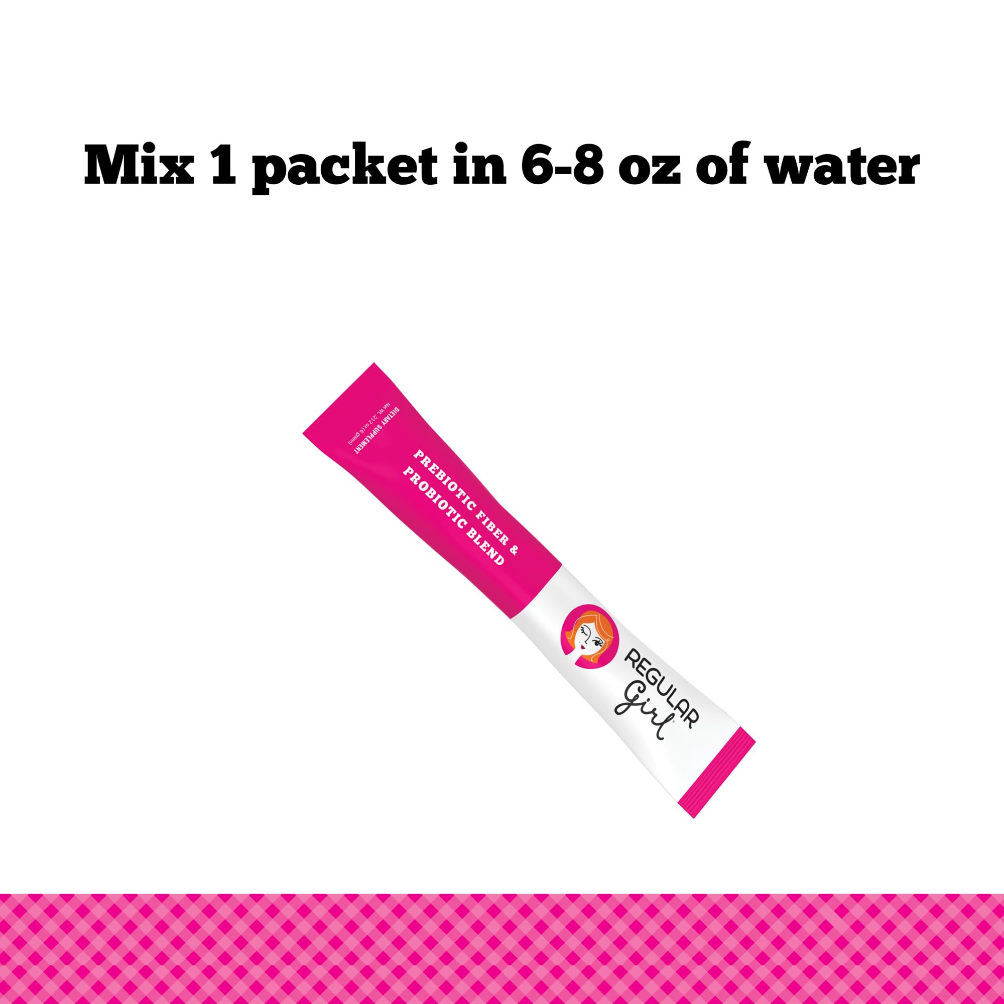 Regular Girl on-the-go packets and bottle for travel.
