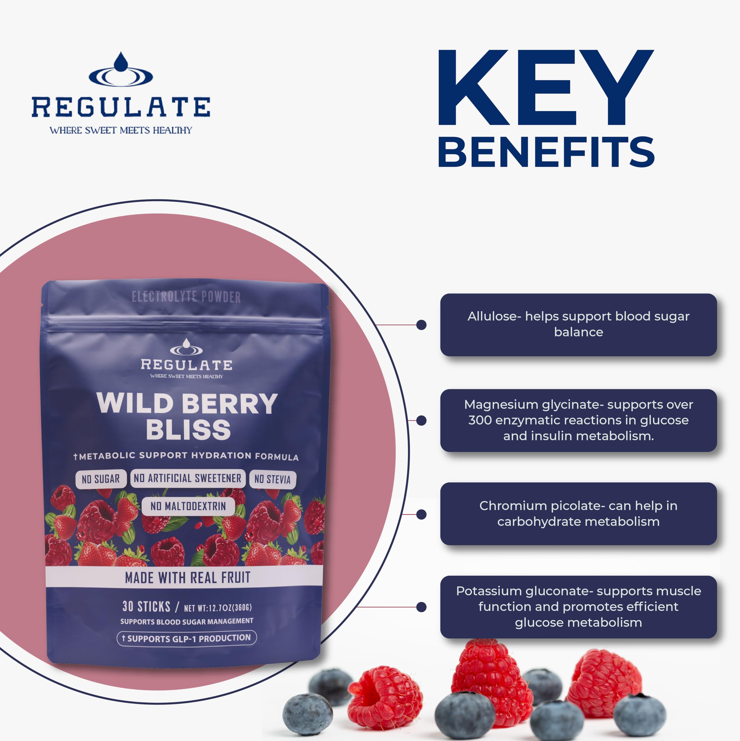Regulate Wild Berry Bliss ready-to-drink appearance in glass