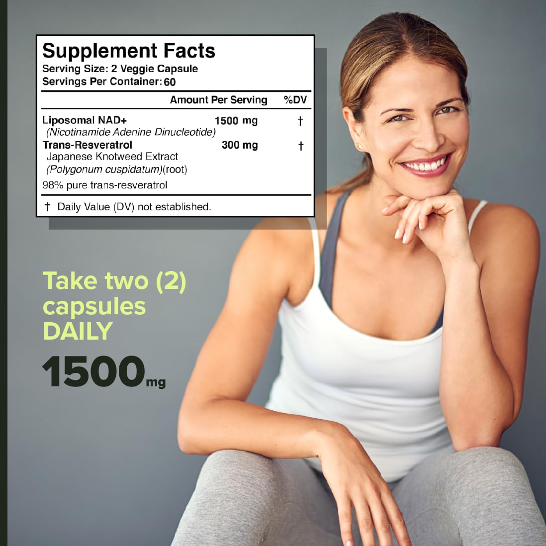 Close-up of liposomal nicotinamide riboside capsules from Rejuv Supreme