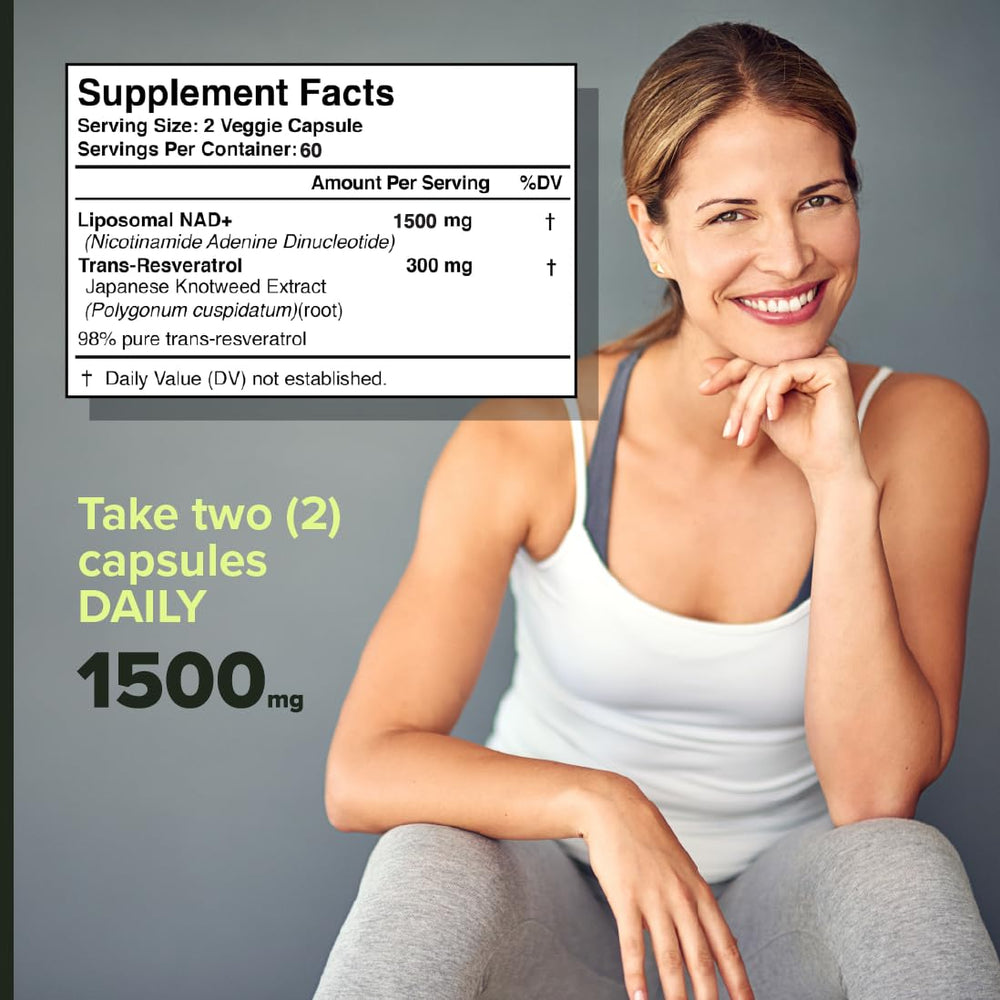 Close-up of liposomal nicotinamide riboside capsules from Rejuv Supreme