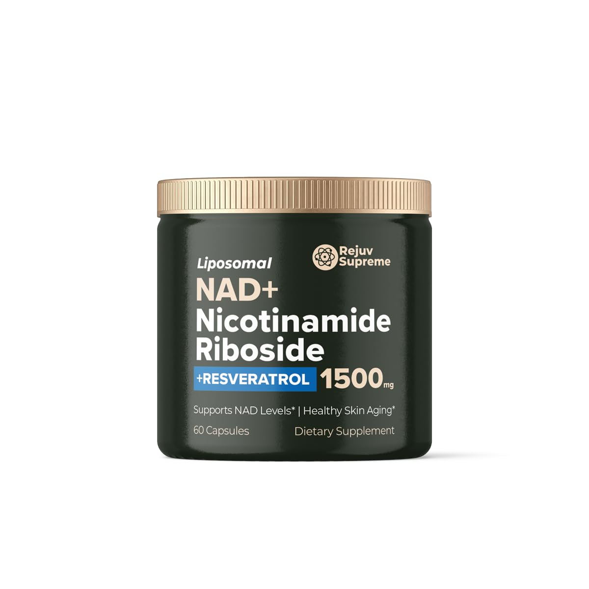 Rejuv Supreme NAD supplement bottle highlighting daily energy support