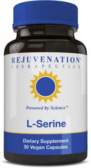 Rejuvenation Therapeutics L-Serine 500 mg bottle front view for clarity and trust