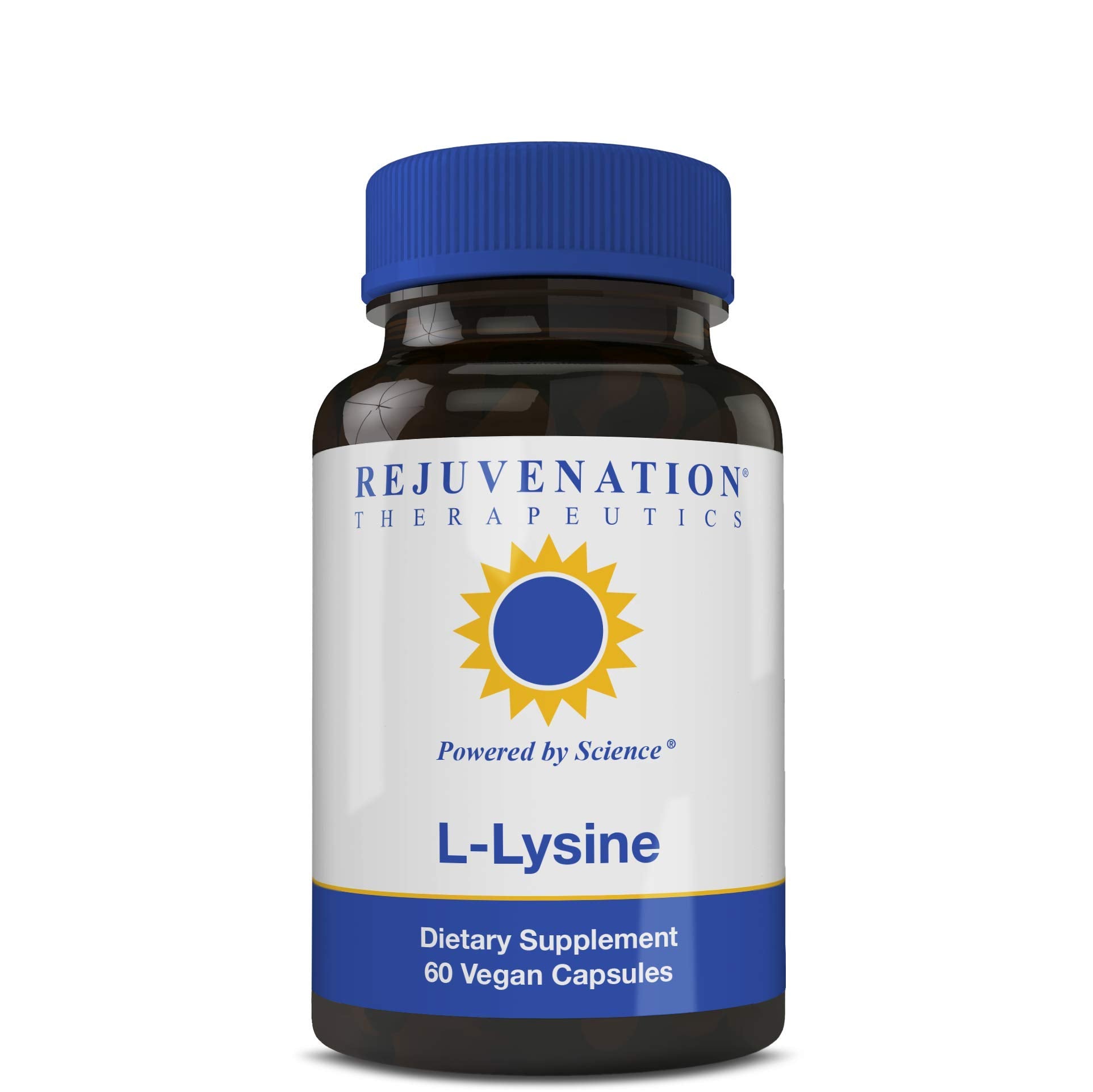 Rejuvenation Therapeutics L-Lysine bottle with vegan capsules for daily skin support