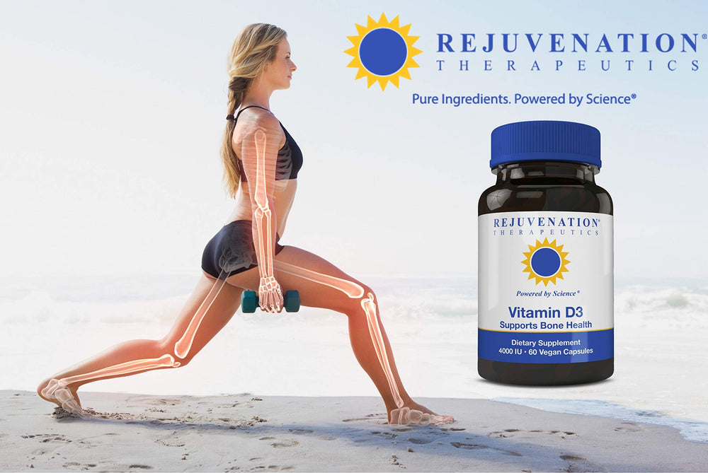 Rejuvenation Therapeutics Vitamin D3 4000IU BPA-free packaging protecting product freshness.