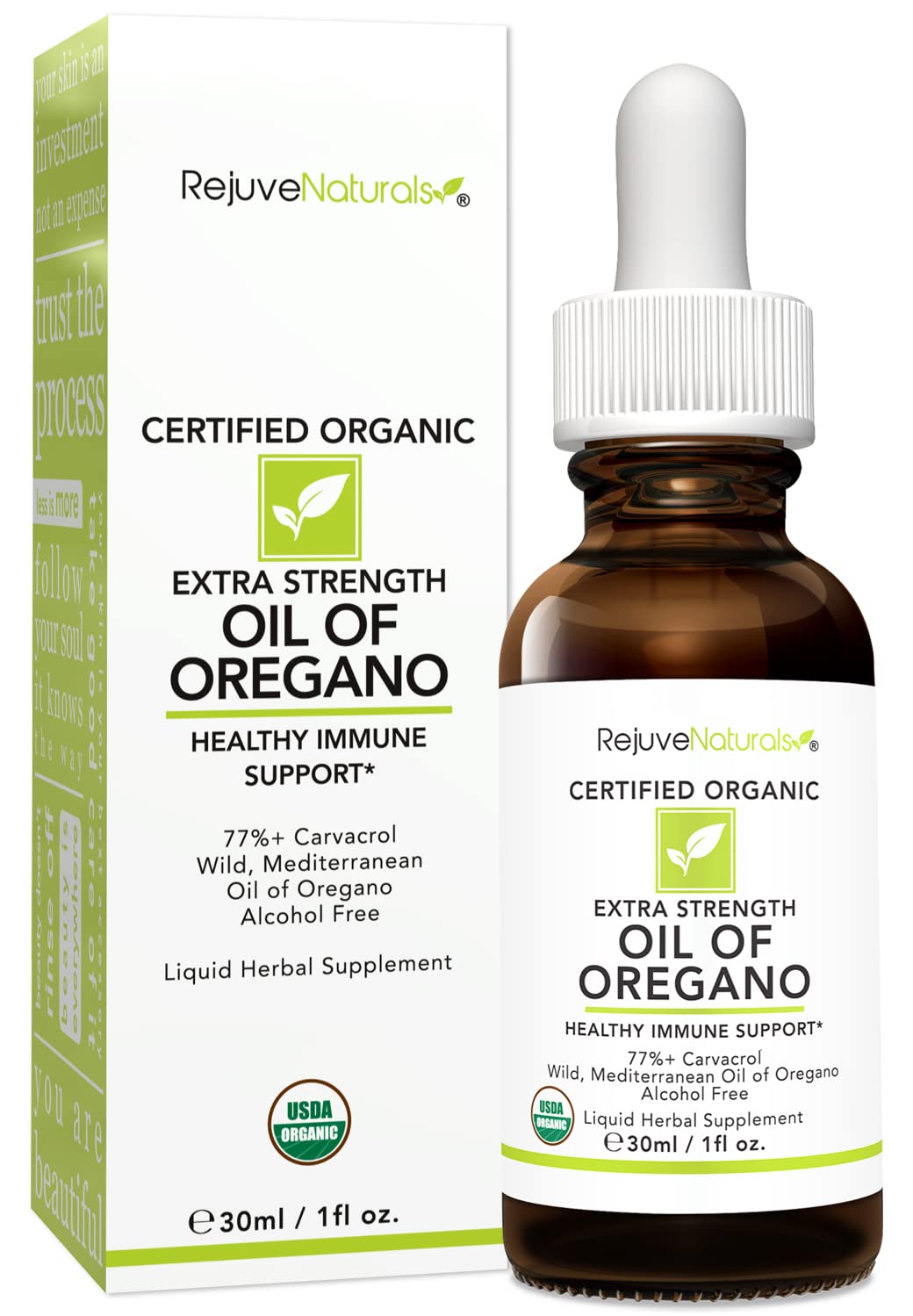 RejuveNaturals oregano oil dropper ready for easy daily use.