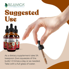 Rejuvica Health Active Ginseng label closeup signaling quality ingredients.