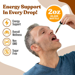 Rejuvica Health Active Ginseng liquid glass serving suggests fast uptake.