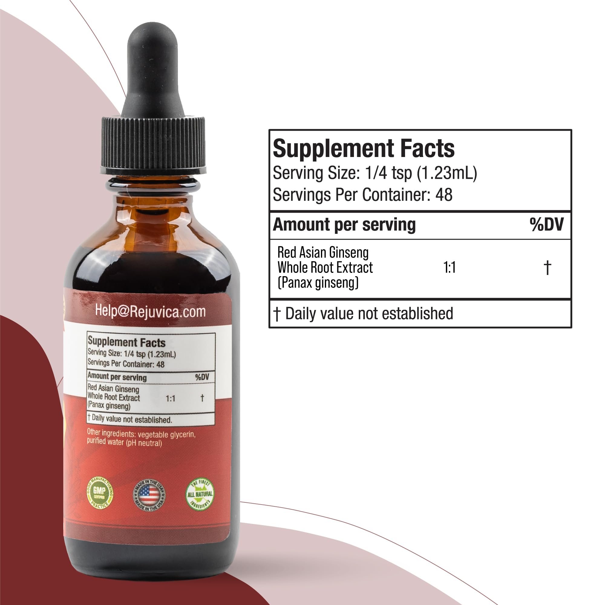 Rejuvica Health Active Ginseng roots image shows natural origins.