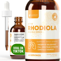 Rejuvica Health Active Rhodiola bottle with dropper for easy daily energy support