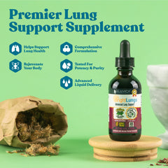 Rejuvica Health Bright Lungs dropper dispensing easy-to-use liquid.