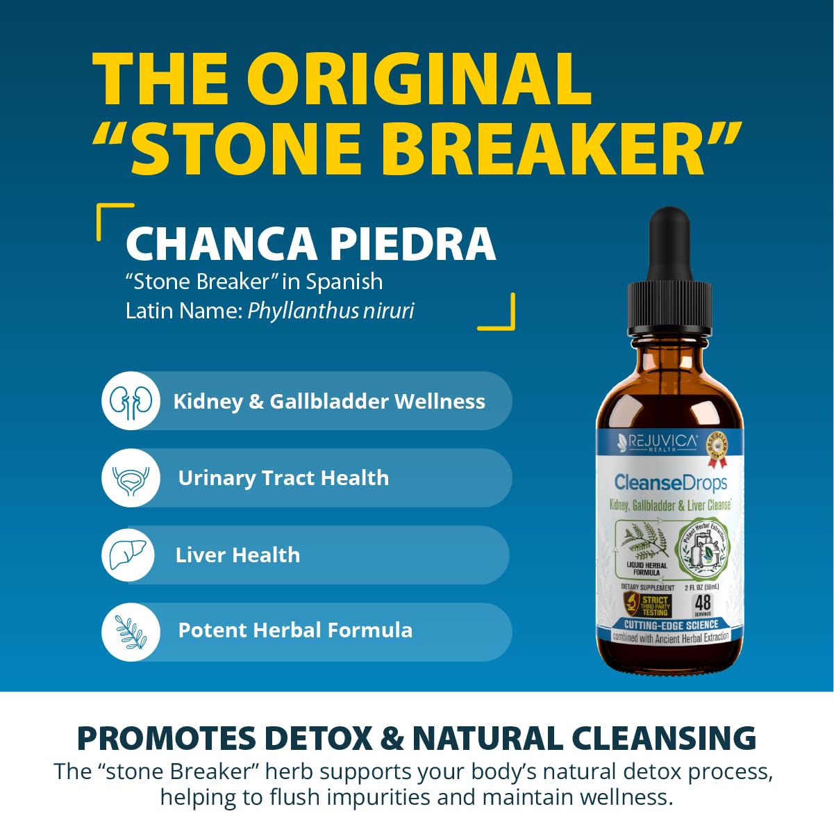 Rejuvica Health Cleanse Drops dilute-water shows simple mixing into beverages for smooth intake