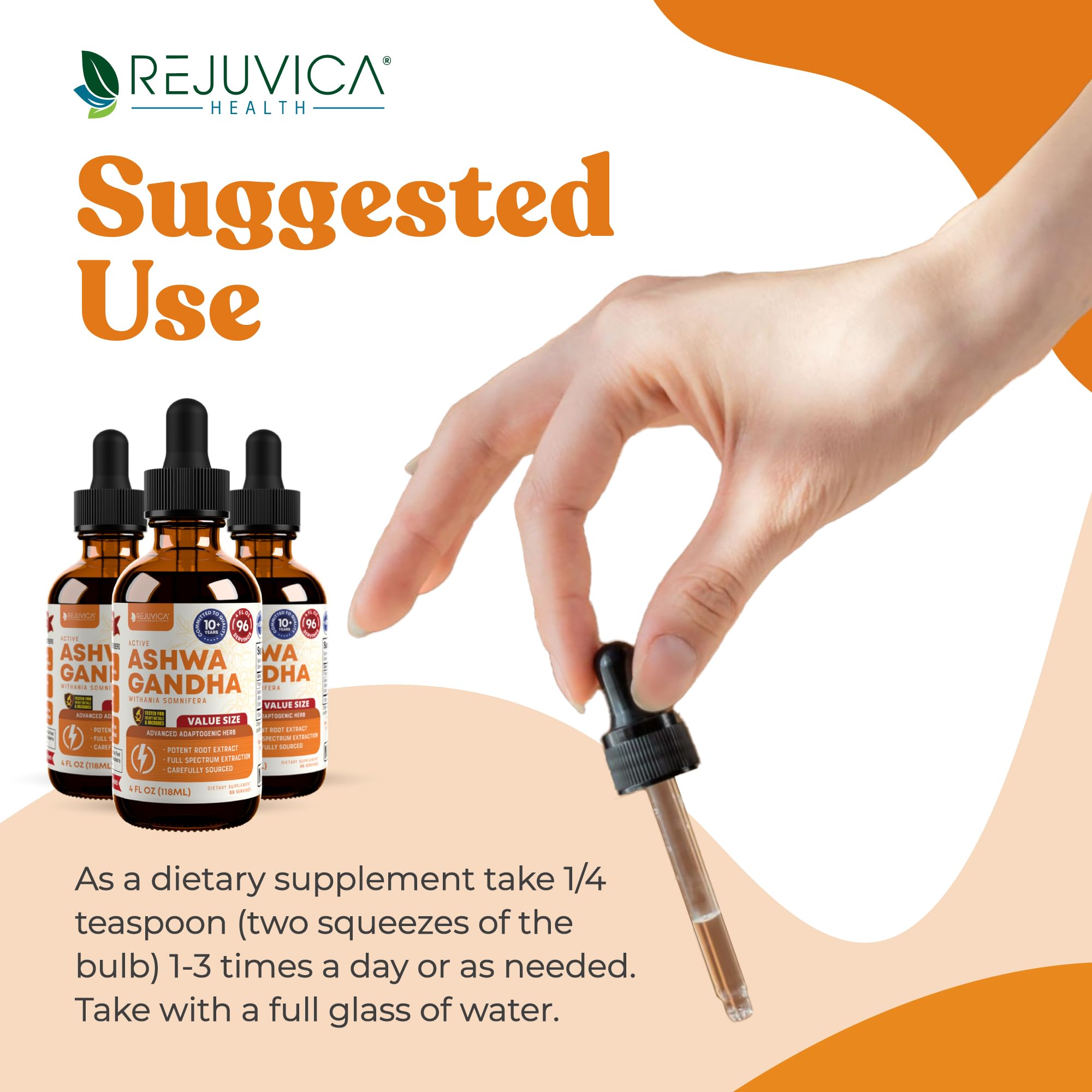 Rejuvica Health Active Ashwagandha roots-only sourcing emphasizes traditional use and purity.